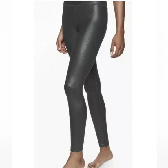 Athleta Elation High Rise Gray Silver Shimmer Leggings M - Picture 2 of 13